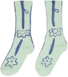 Collina Strada Green & Navy Mint Sprouts Socks