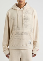 Maison mihara yasuhiro Printed Hooded Cotton Sweatshirt Cream