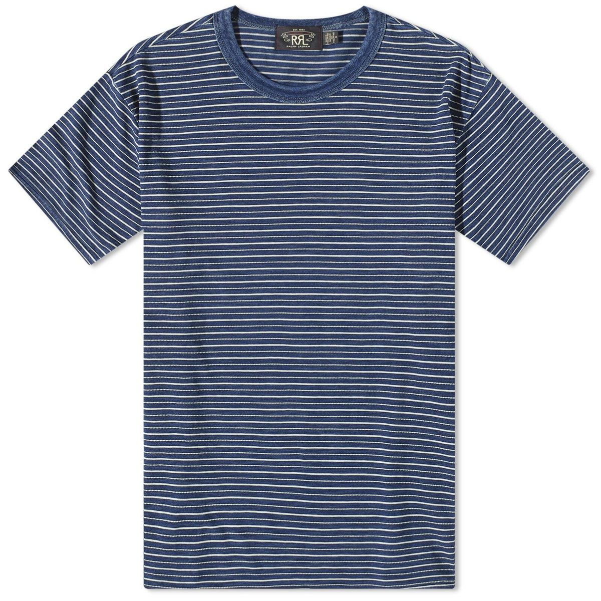 RRL Men's Stripe T-Shirt in Indigo Multi RRL