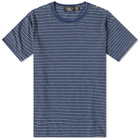 RRL Men's Stripe T-Shirt in Indigo Multi