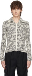 The World Is Your Oyster Black & Off-White Distressed Jacket