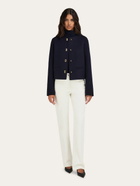 Ferragamo Womens Boxy jacket with Gancini buttons in Blue