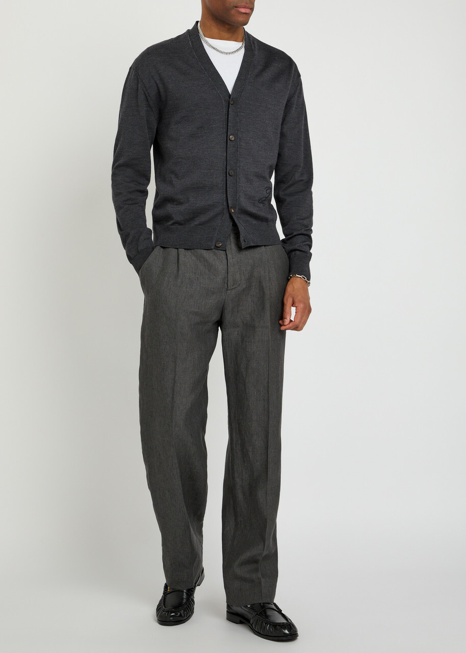 Jacquemus Le Pantalon Croisiere Straight-leg Cotton Trousers Dark Grey