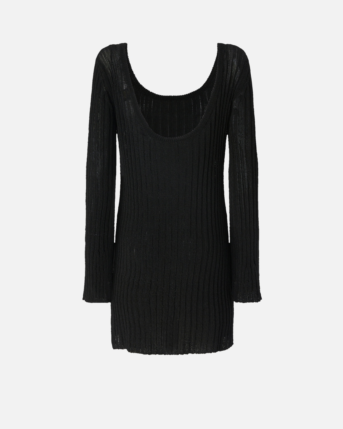 Pinko Knit Mini Dress With Crew Neck Limo Black