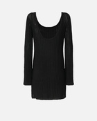 Pinko Knit Mini Dress With Crew Neck Limo Black