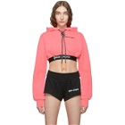 Palm Angels Pink Cropped New Basic Hoodie