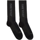 Unravel Black Sideway Mid High Socks