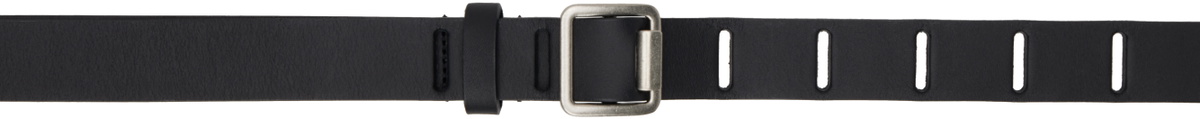 YOKE Black Narrow Leather Belt