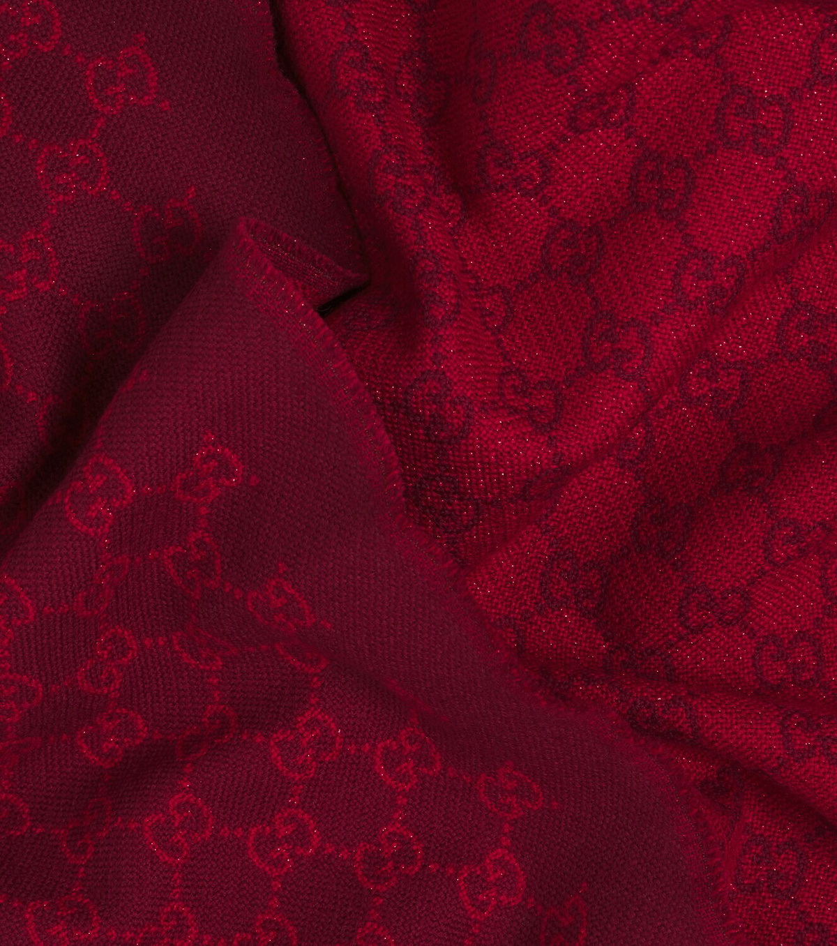 Gucci GG jacquard wool-blend lamé scarf
