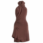Peachy Den Women's The Kylie Halter Knot Dress in Mahogany
