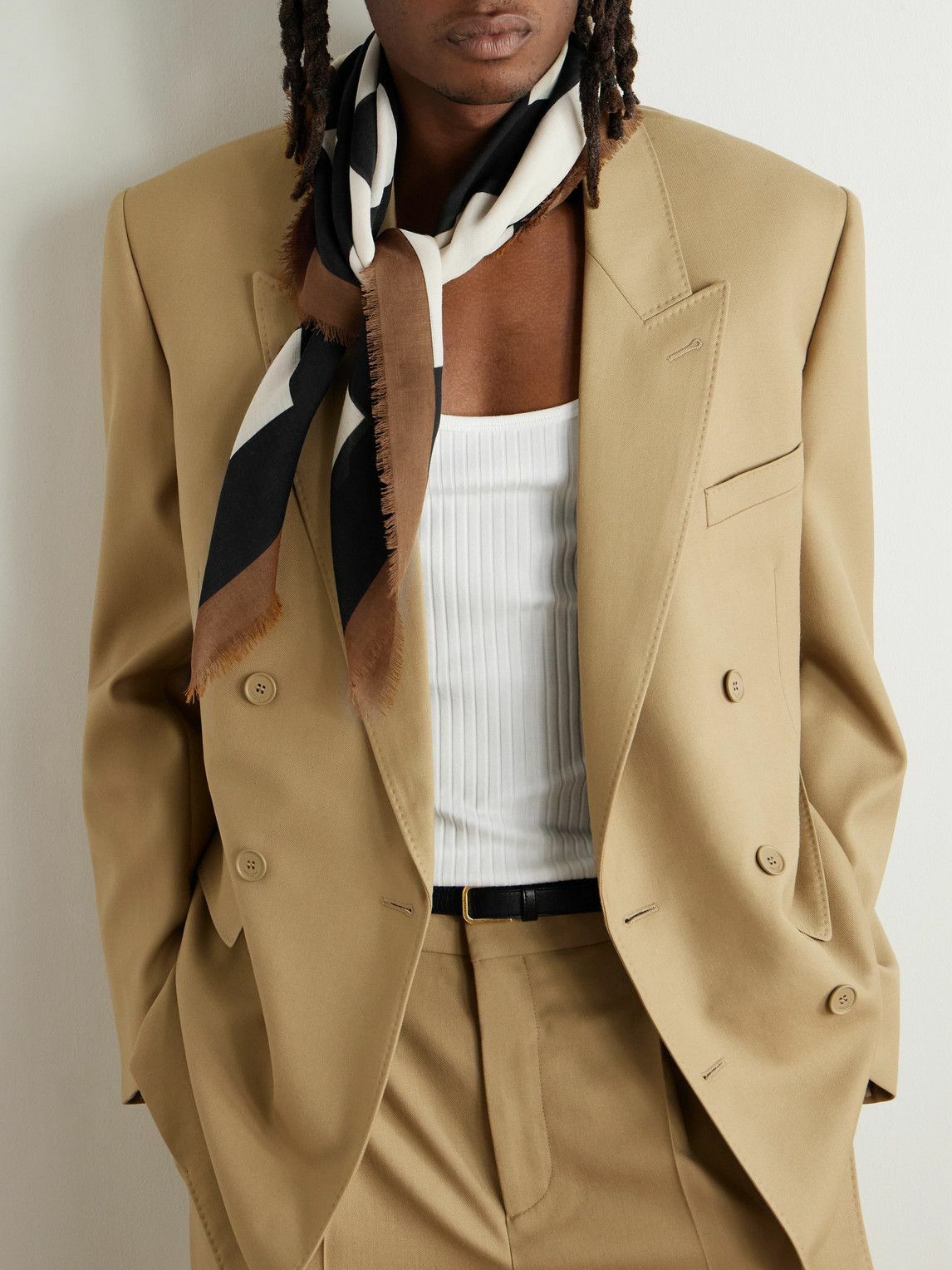 SAINT LAURENT - Fringed Wool Scarf
