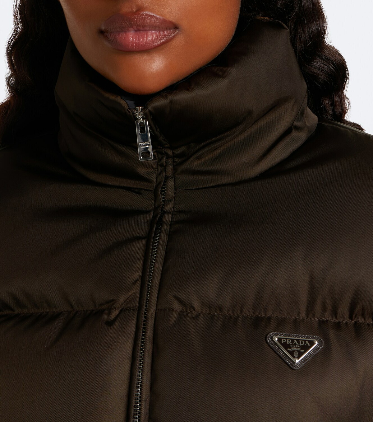 Prada Cropped Re-Nylon down jacket