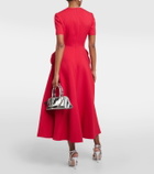 Valentino Crêpe Couture floral-appliqué midi dress
