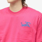 Tired Skateboards Men's Workstation Pocket T-Shirt in Hot Pink