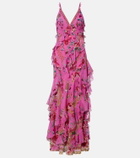 Camilla Floral ruffled silk maxi dress