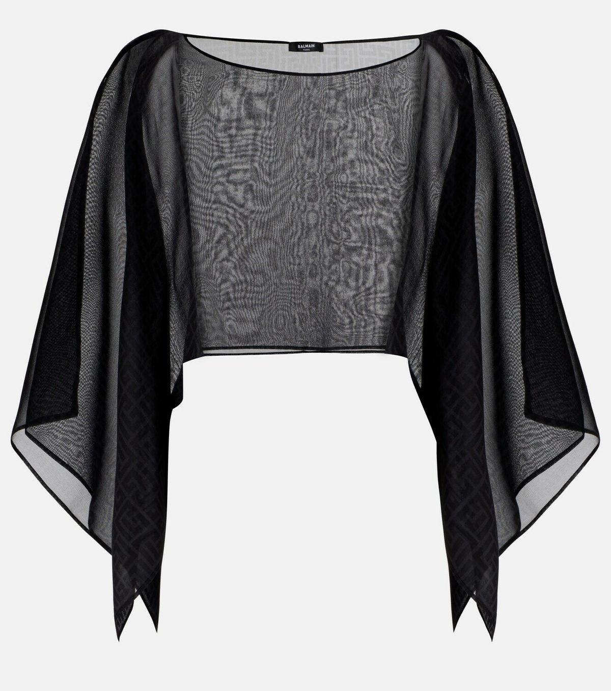 Balmain Monogram sheer silk crop top