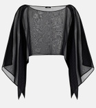 Balmain Monogram sheer silk crop top