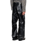 Dries Van Noten Black Loose Leather Pants