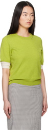 &Daughter Green Emer Cashmere T-shirt