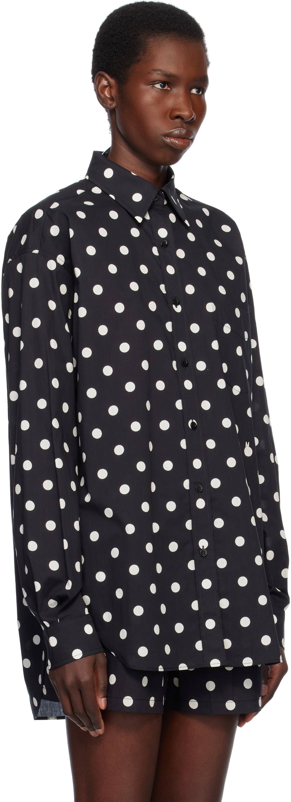 Moschino Black Allover Polka Dots Shirt