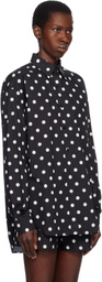Moschino Black Allover Polka Dots Shirt