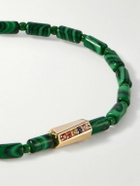 Luis Morais - Gold, Malachite and Sapphire Beaded Bracelet