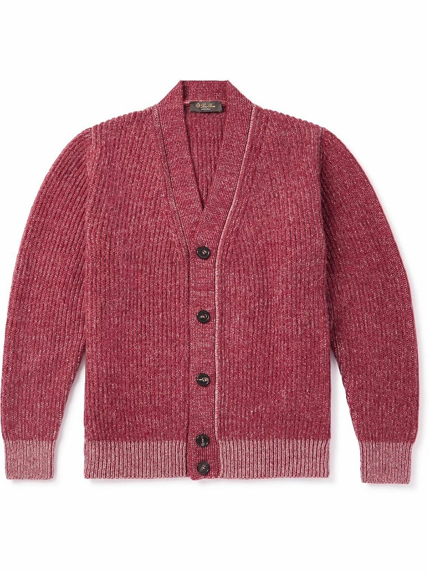 Photo: Loro Piana - Sey Ribbed Cashmere and Silk-Blend Cardigan - Red