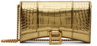 Balenciaga Gold Croc Hourglass Bag