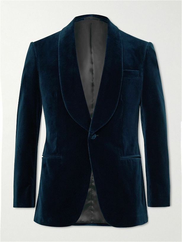Photo: Kingsman - Slim-Fit Cotton-Velvet Tuxedo Jacket - Blue