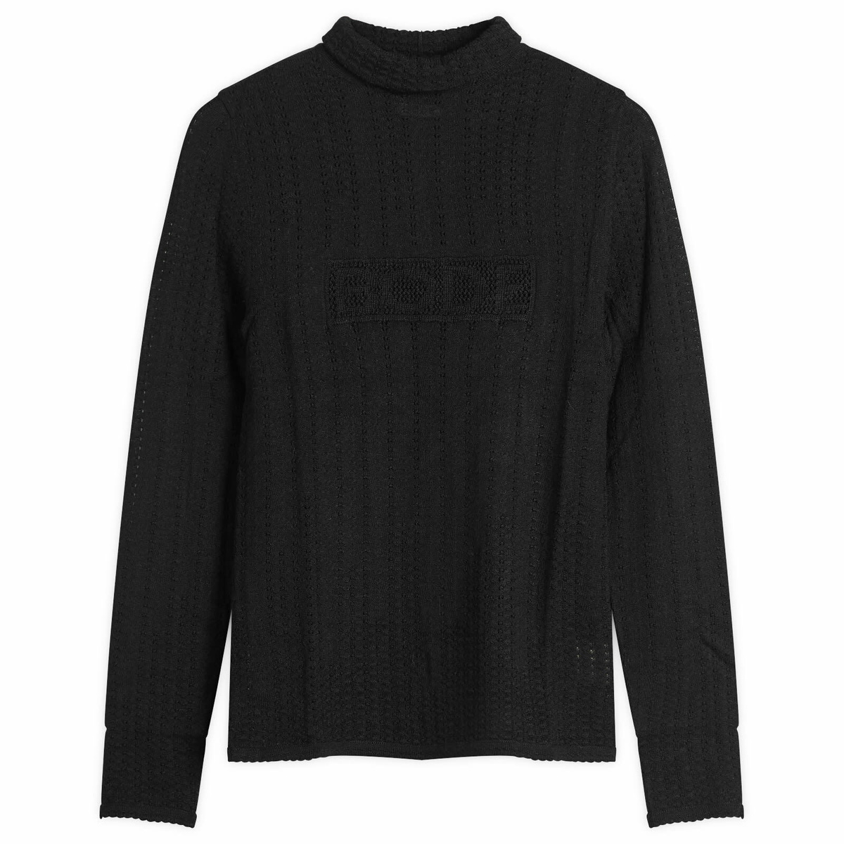 Bode Women's Louise Long Sleeve Knitted Top in Black