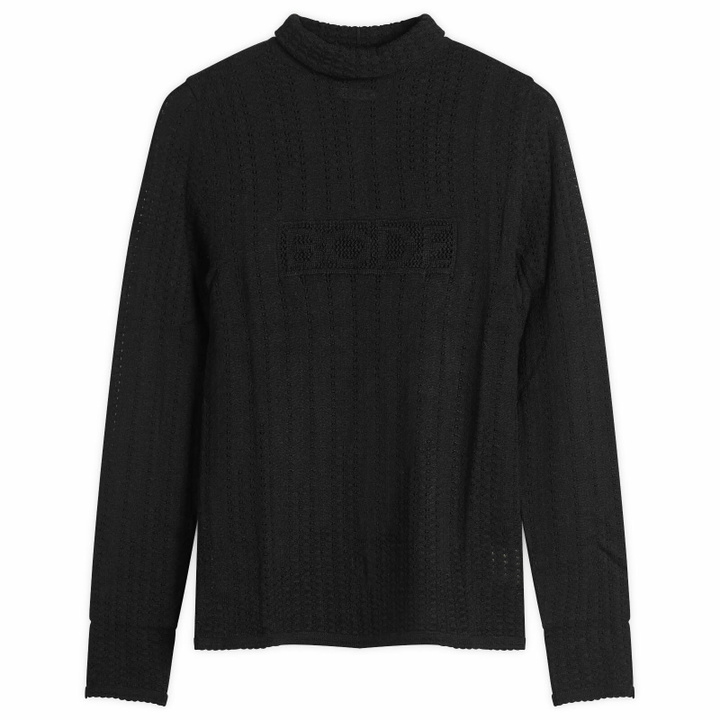 Photo: Bode Women's Louise Long Sleeve Knitted Top in Black