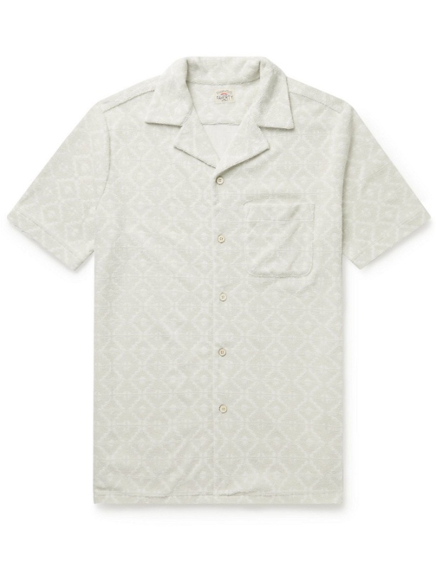 Photo: FAHERTY - The Cabana Camp-Collar Printed Organic Cotton-Blend Terry Shirt - Neutrals