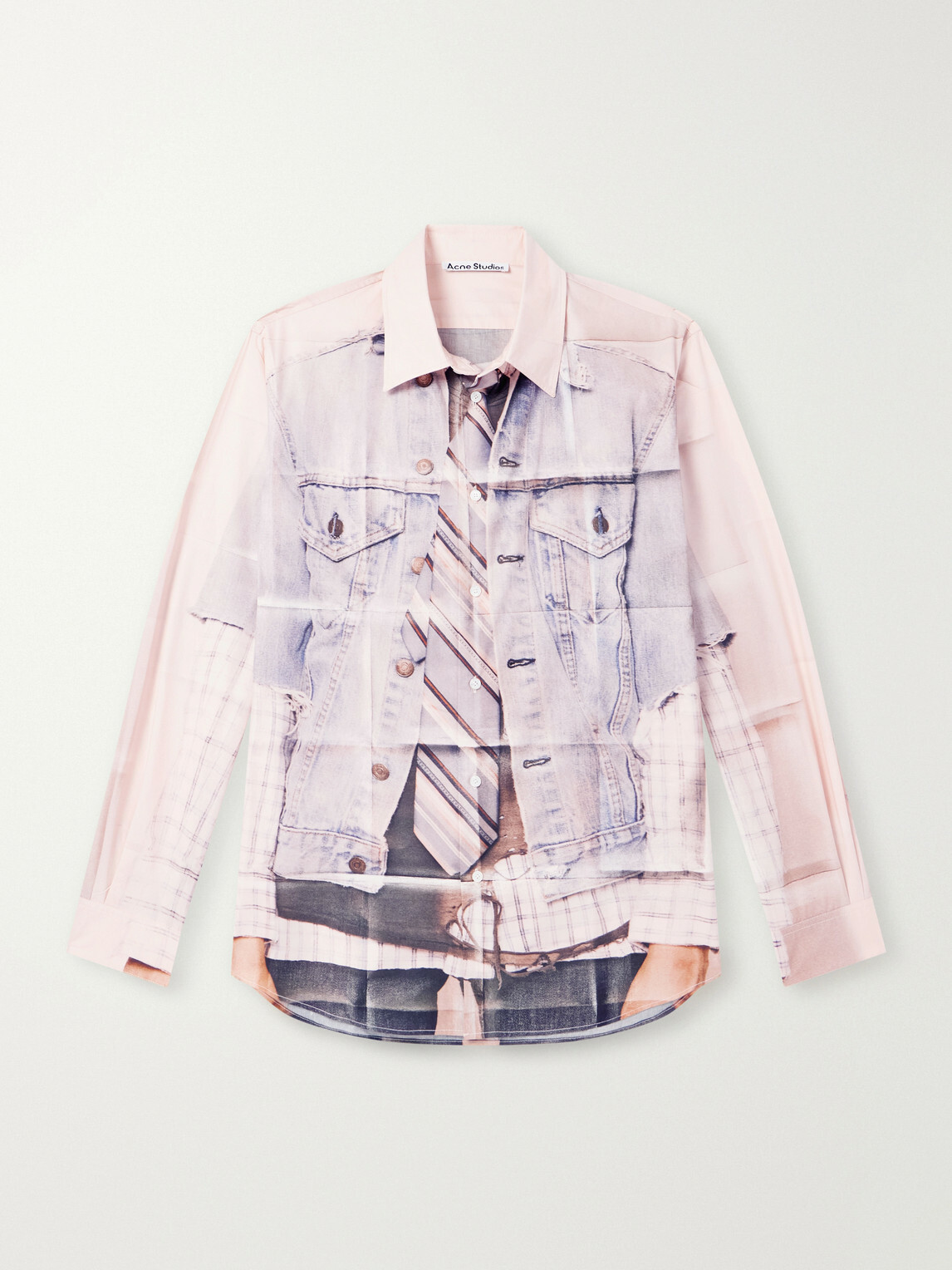 Acne Studios - Trompe-L'oeil Cotton-Poplin Shirt - Pink
