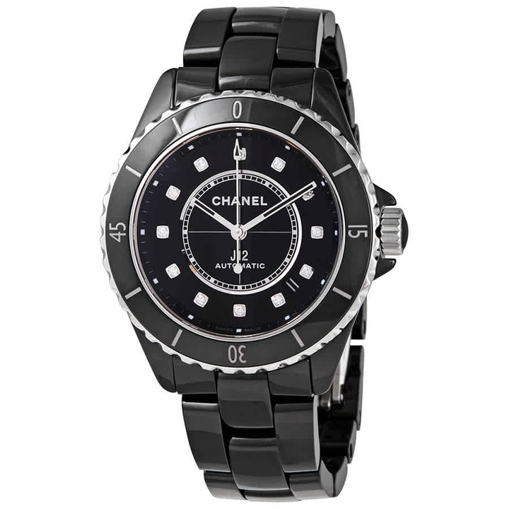 Photo: Chanel J12 Automatic Diamond Black Dial Ladies Watch H5702