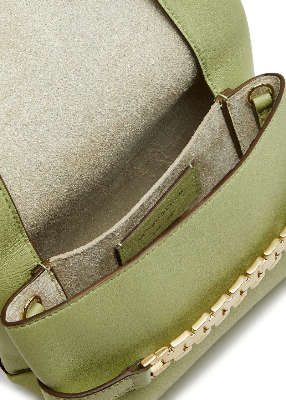 Victoria Beckham Chain Mini Leather Pouch - Light Green - One Size