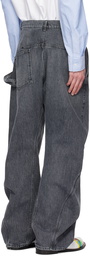 JW Anderson Gray Twisted Workwear Jeans