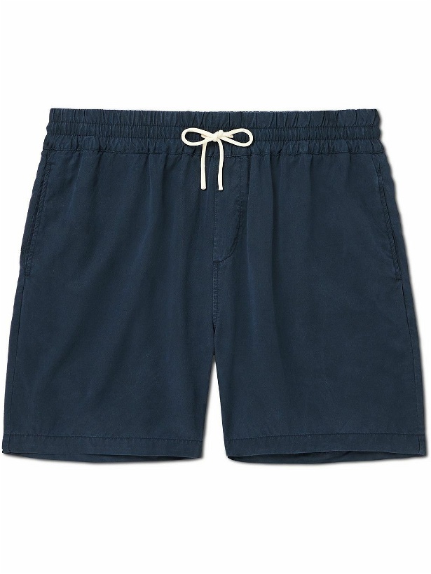 Photo: Portuguese Flannel - Dogtown TENCEL™ Lyocell Drawstring Shorts - Blue