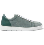 Loewe - Leather-Trimmed Suede Sneakers - Blue