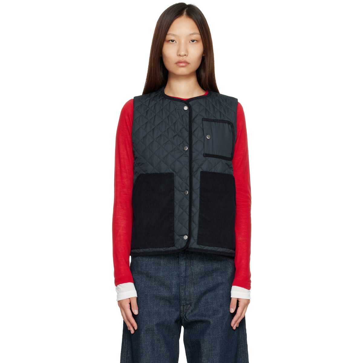 Barbour Navy Thulby Quilted Vest