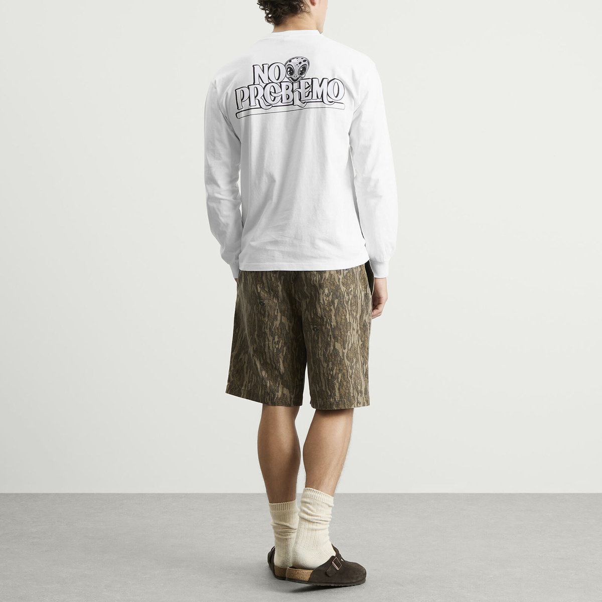 No Problemo Men's Stickers Long Sleeve T-Shirt in White