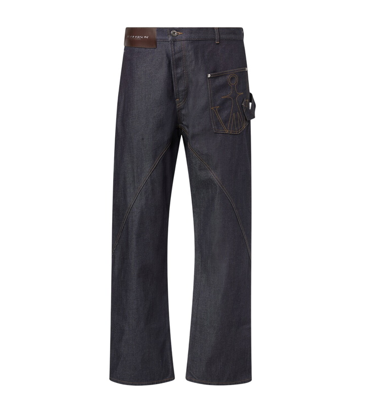 Photo: JW Anderson Twisted embroidered cotton wide-leg jeans