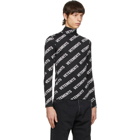 VETEMENTS Black All-Over Logo Fitted Turtleneck