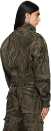 VAQUERA Khaki Painted Workwear Bomber Jacket