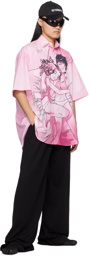 VETEMENTS Pink Anime Shirt