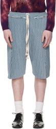 Edward Cuming Blue Twisted Track Shorts