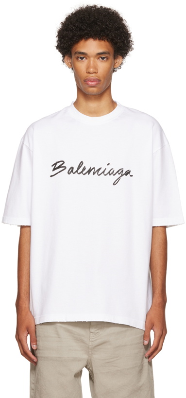 Photo: Balenciaga White Cotton T-Shirt