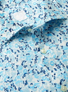 120% - Floral-Print Linen Shirt - Blue