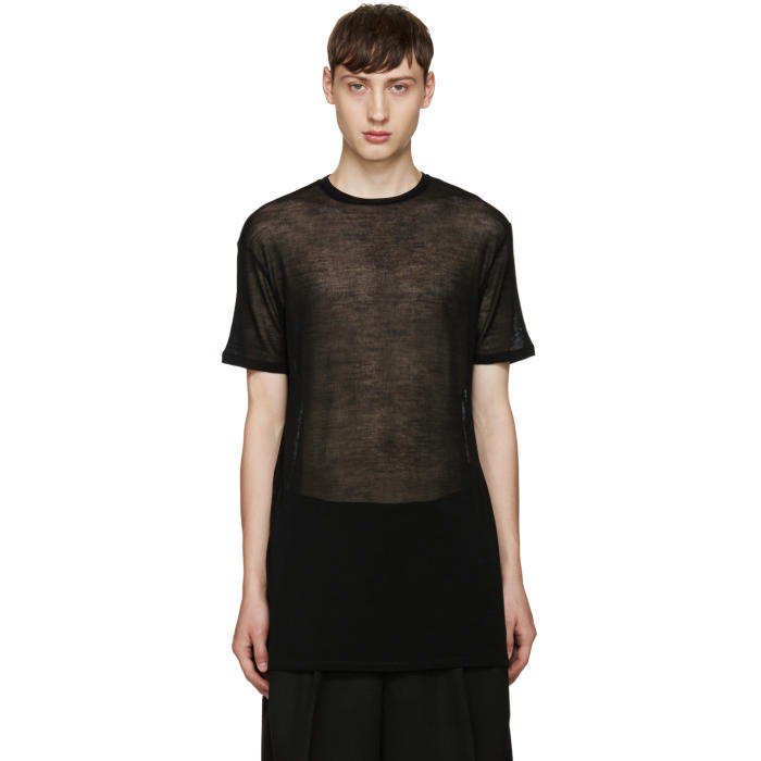 Thamanyah Black Sheer T-Shirt