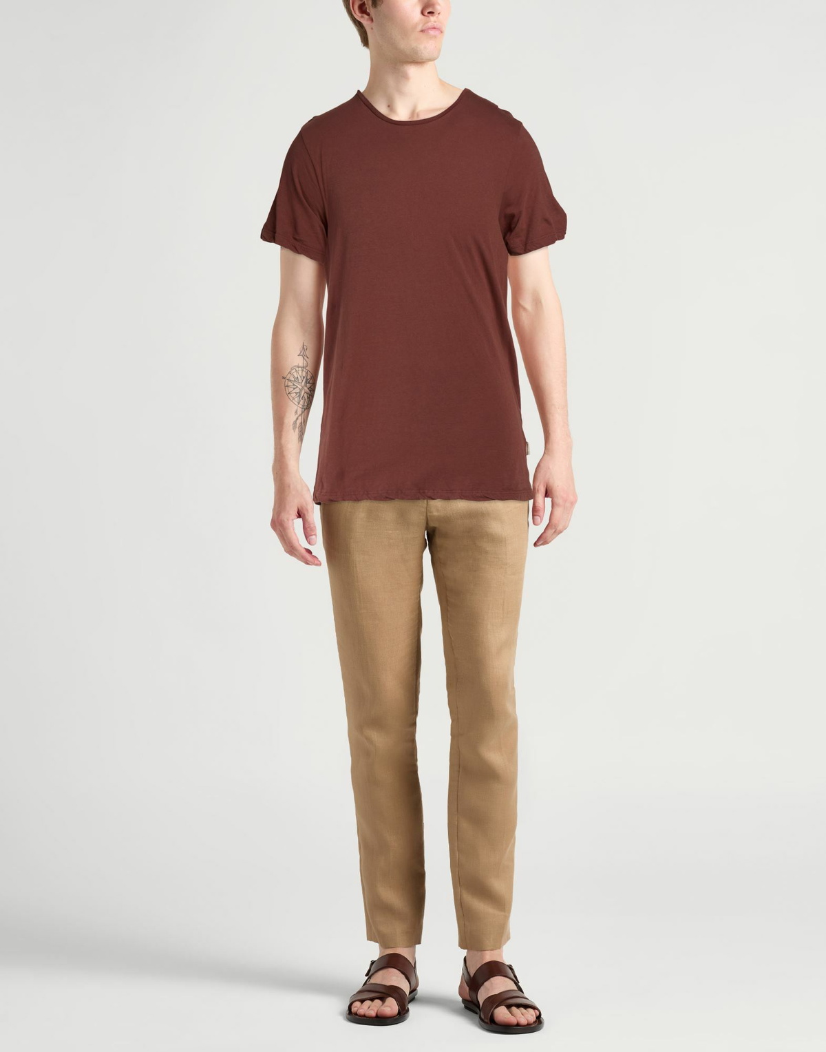 Crossley Mens T-shirt Chocolate in Brown