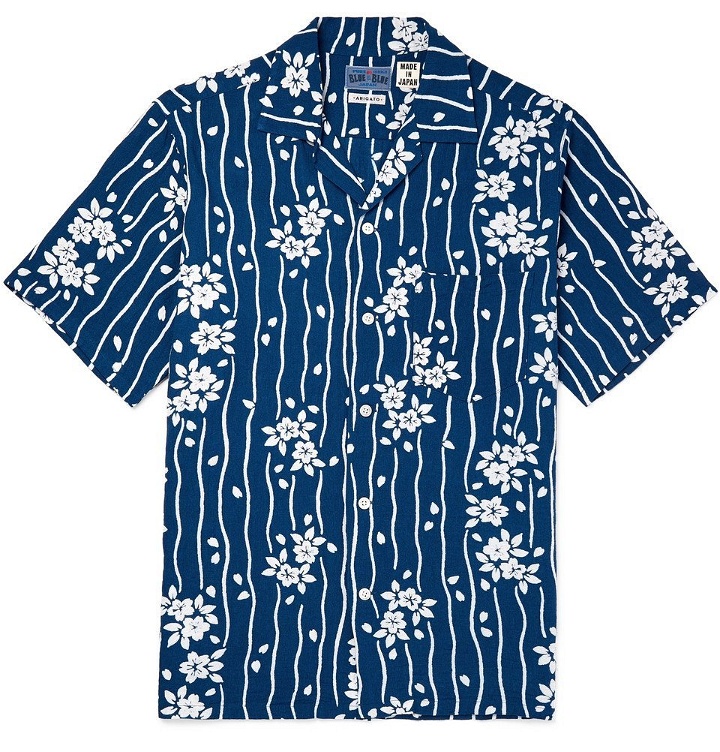 Photo: Blue Blue Japan - Camp-Collar Printed Woven Shirt - Blue